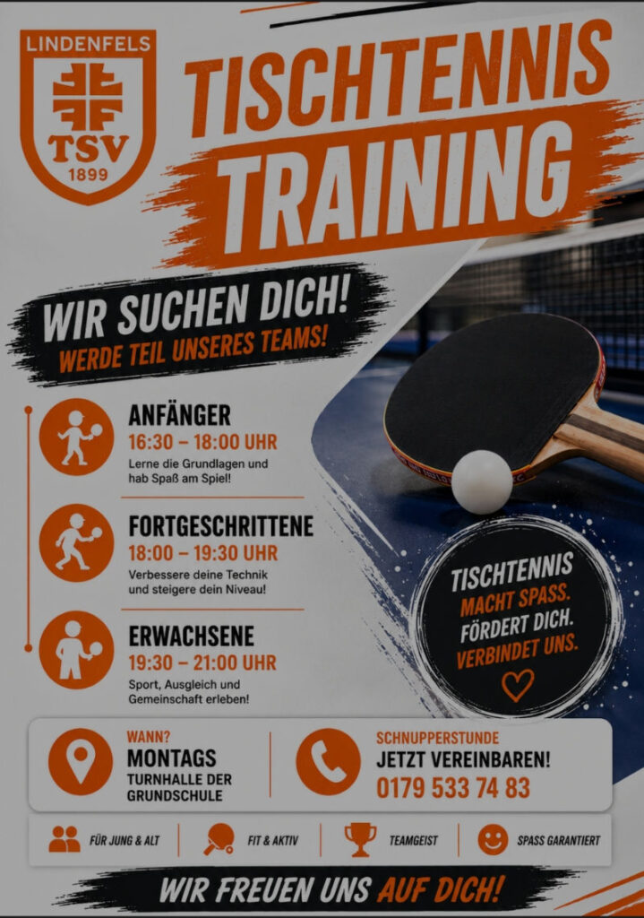 Tischtennis: Wir suchen Dich!